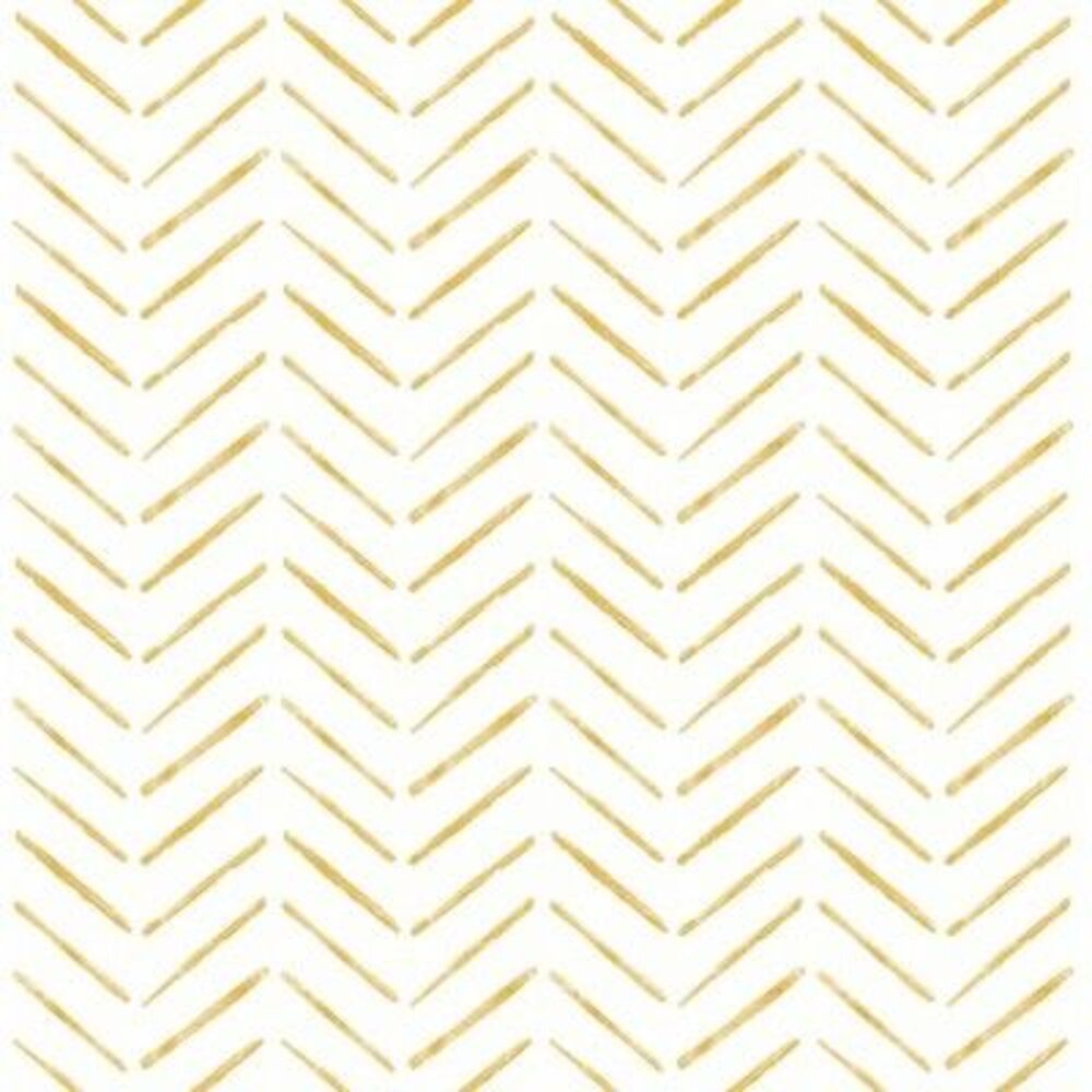 NuWallpaper -  Ochre Holden Chevron 216"x20.5" Peel & Gold